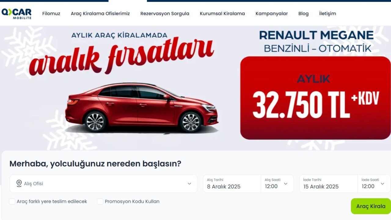 Araç Kiralama Fiyatları - qcar.com.tr